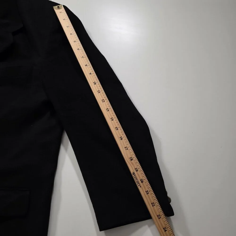Saxon Cashmere Blazer Men US 50 Sport Coat Blck Lined Union Made 3B Ventless VTG